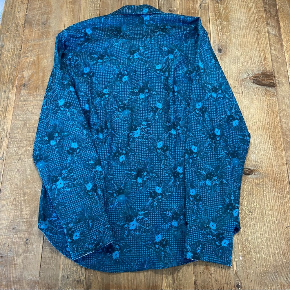 ROBERT GRAHAM Men's Blue Floral Shirt Medium - Picture 5 of 6